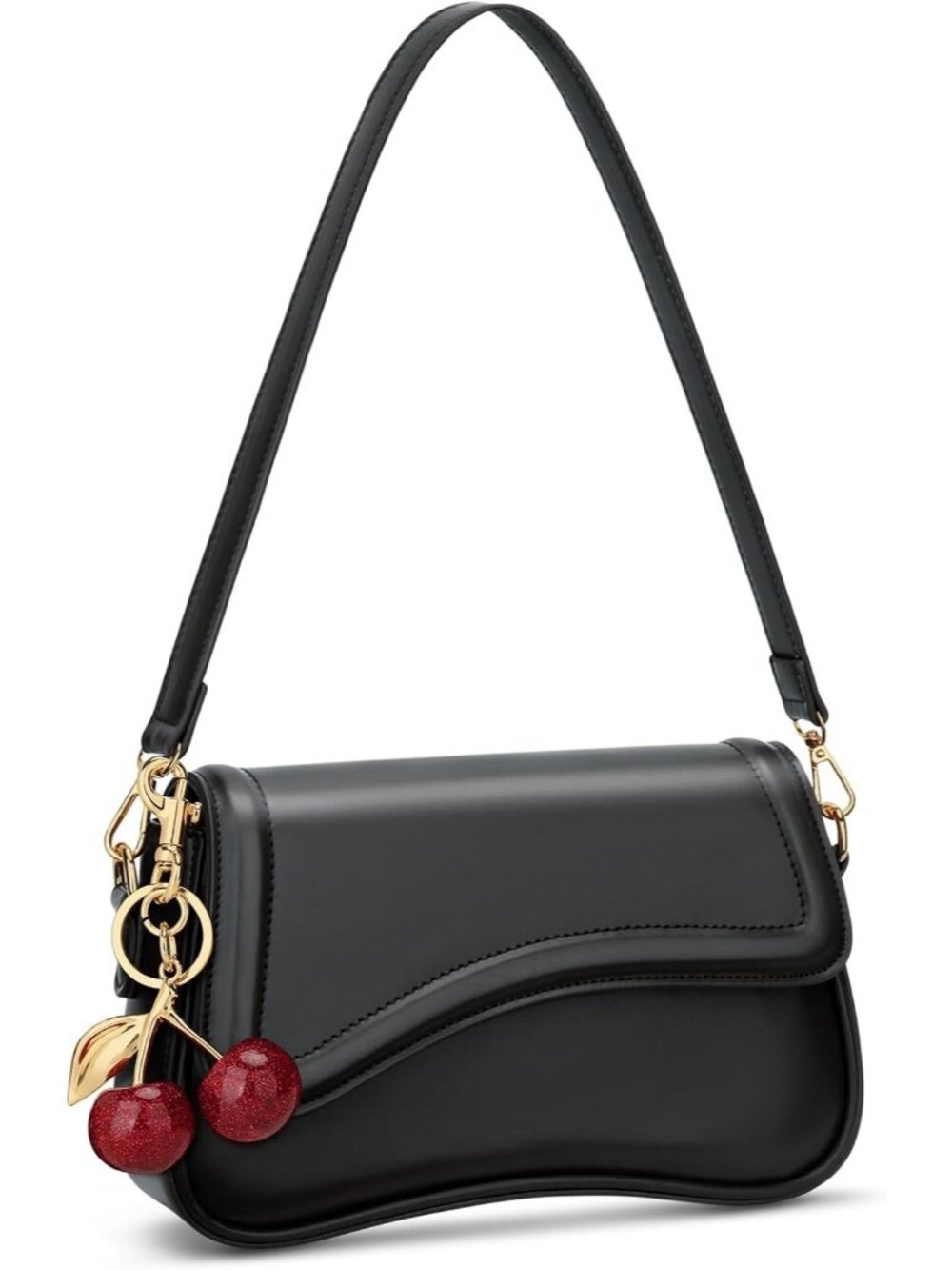 Women's Red Black Mini Hobo Shoulder Bag Crossbody Purse Detachable Strap - Picture 7 of 7